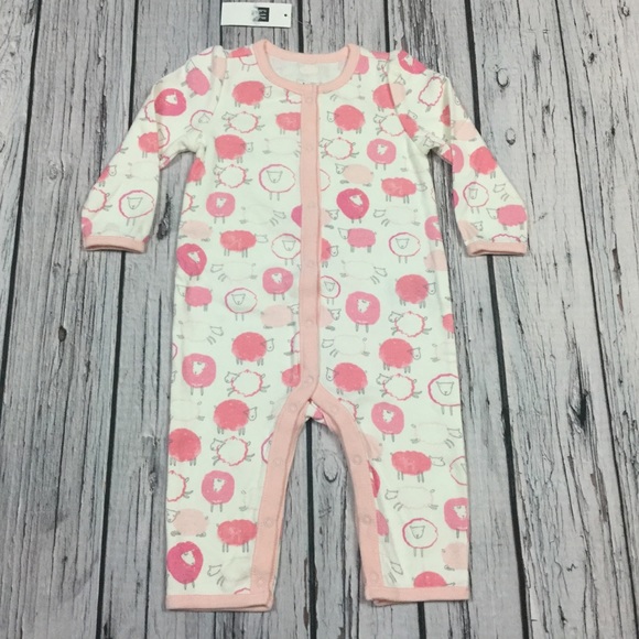 GAP Other - Gap Girls 0 3 6 9 Month Pink Sheep Lamb Romper